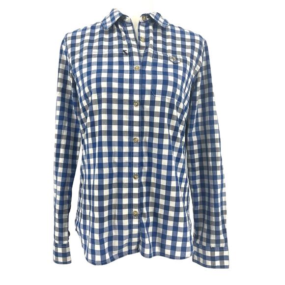 Patagonia Common Threads Button down blue check cotton blend shirt (M) - Picture 1 of 9